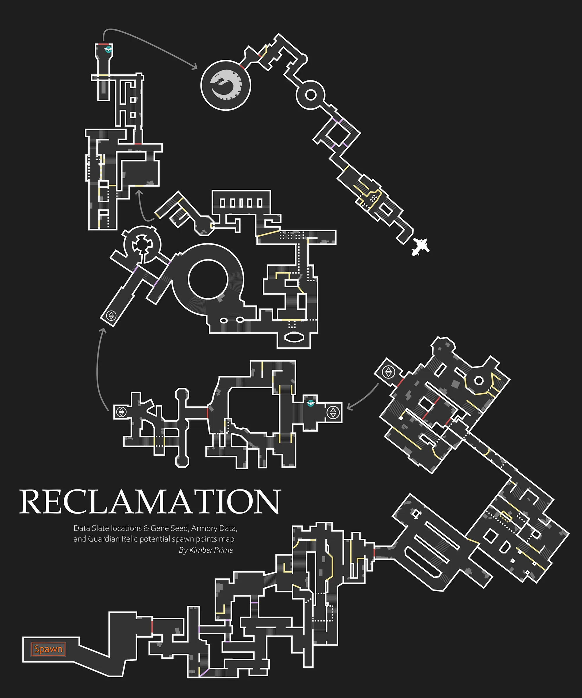 Reclamation tactical map — spawn and item locations