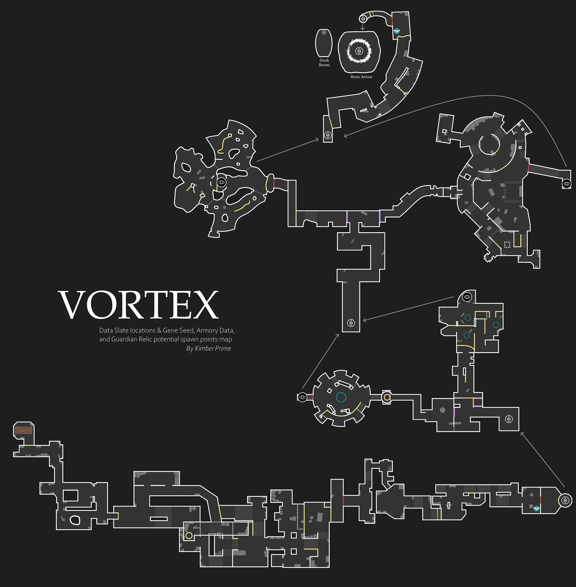 Vortex tactical map — spawn and item locations